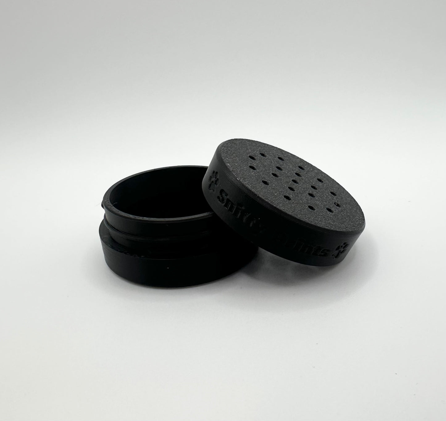 The Black Odour Pod, designed for k9 nosework training. This scent detection vessel is made from durable, eco-friendly PLA.